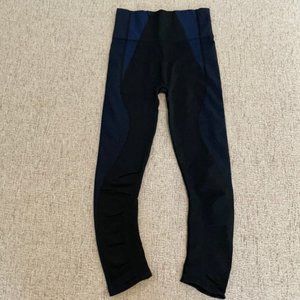 Spanx, Seamless Crop Legging, Black/Blue, Medium